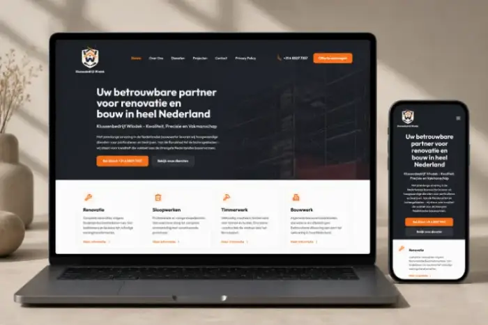 Website van Klussenbedrijf Wlodek
