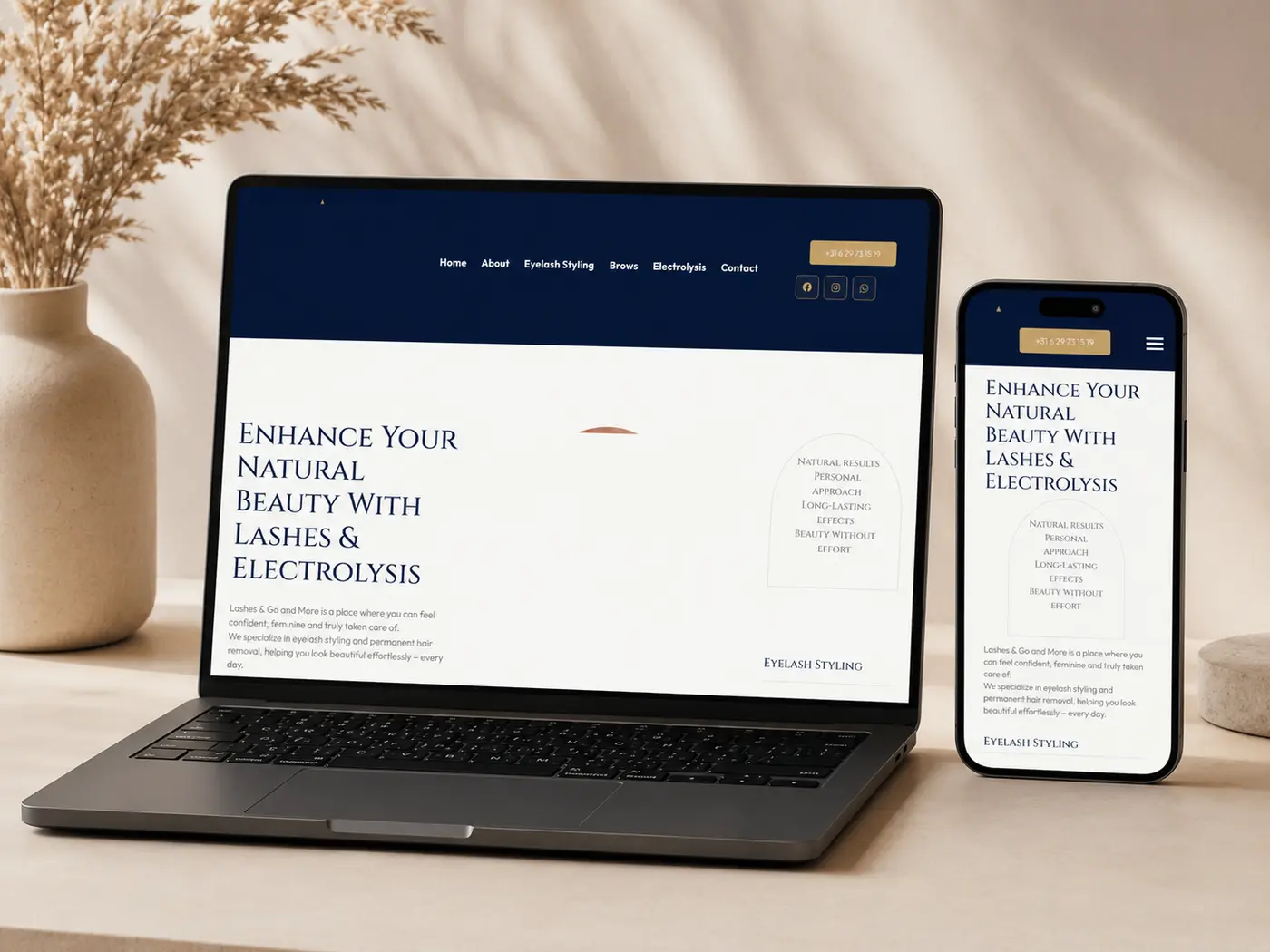 Website van Lashes & Go
